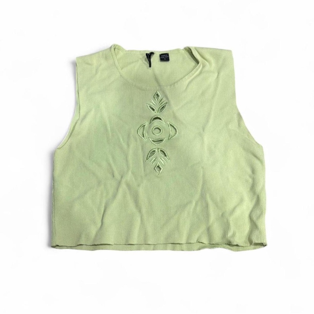 Venini Light Green Crop Top with Cutout Design